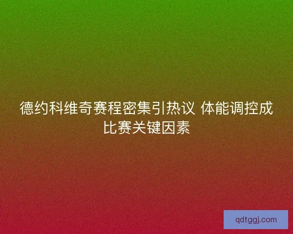 德约科维奇赛程密集引热议 体能调控成比赛关键因素