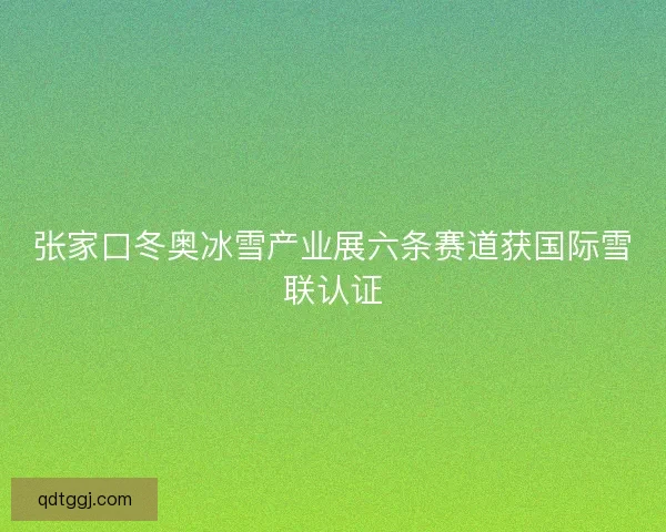 张家口冬奥冰雪产业展六条赛道获国际雪联认证
